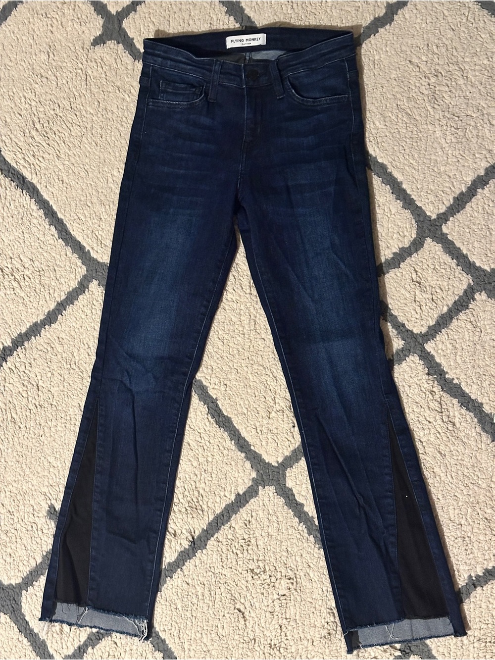 Flying Monkey Dark Blue Split-Side Ankle Jeans